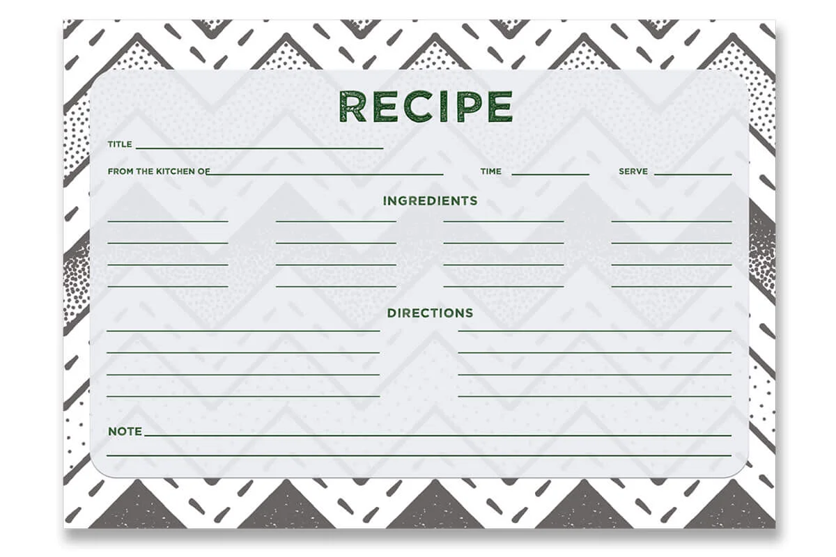 Stippled Pattern Recipe Card Template Preview 2