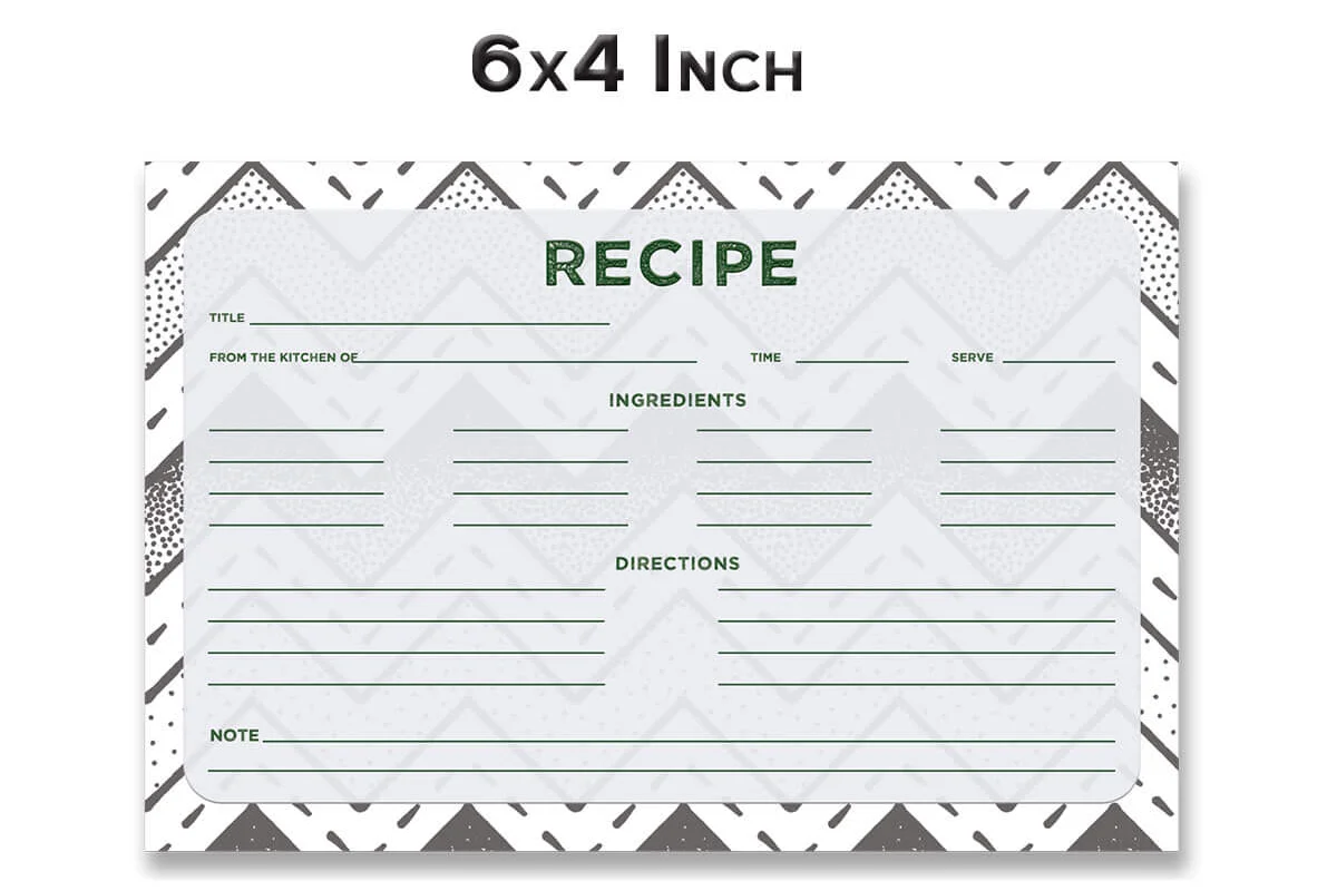 Stippled Pattern Recipe Card Template Preview 3