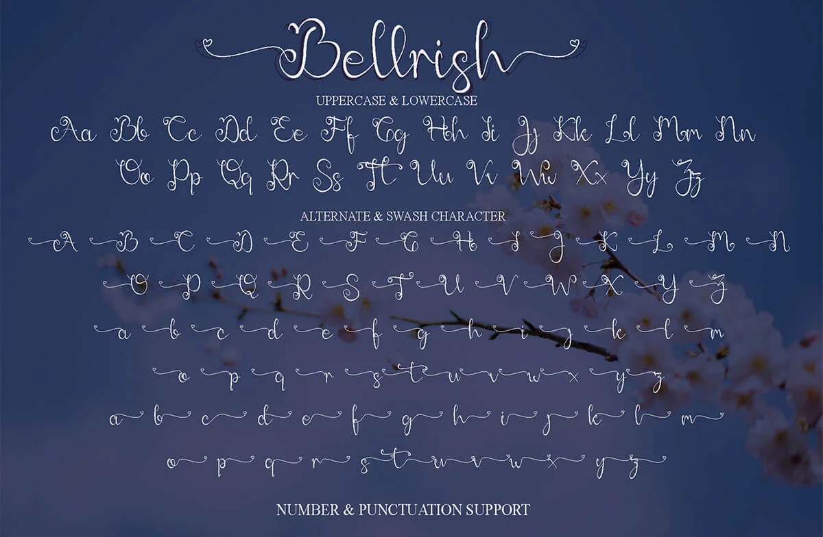 Bellrish Script Font Preview 6