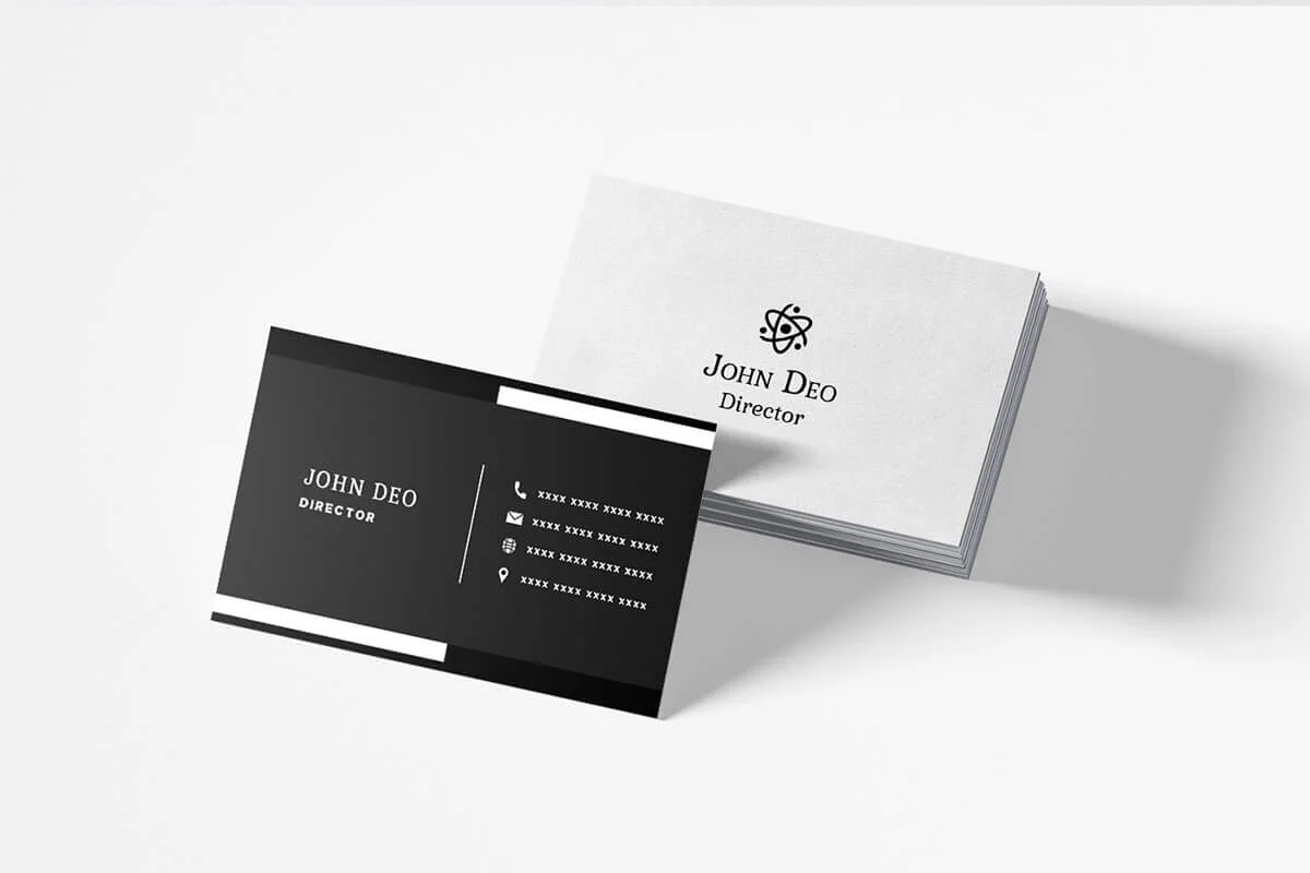 Black and White Creative Business Card Template Preview 1