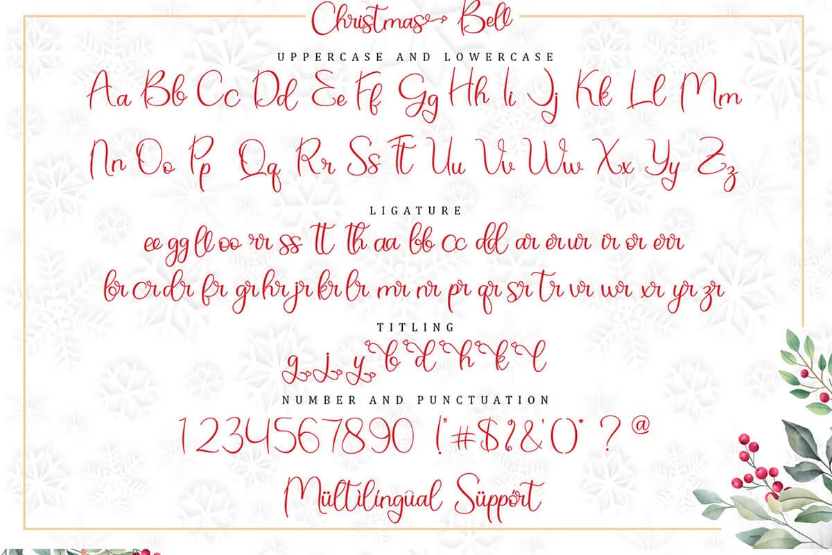Christmas Bell Calligraphy Font Preview 3