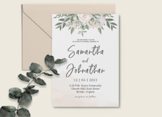 Free Boho Wedding Invitation Template