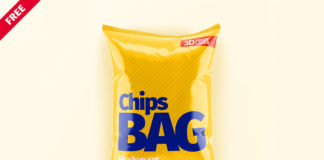 Free Chips Bag Mockup Set