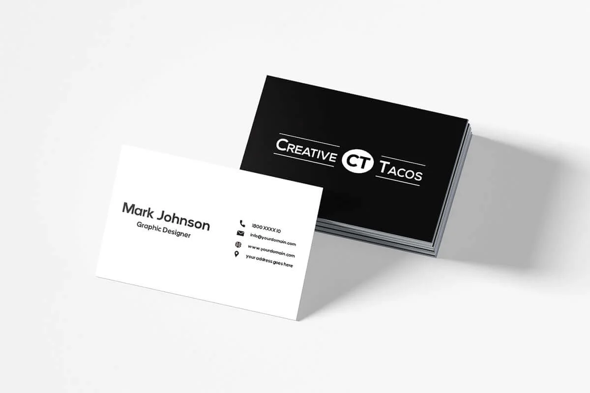 Black and White Business Card Template V2 Preview  1