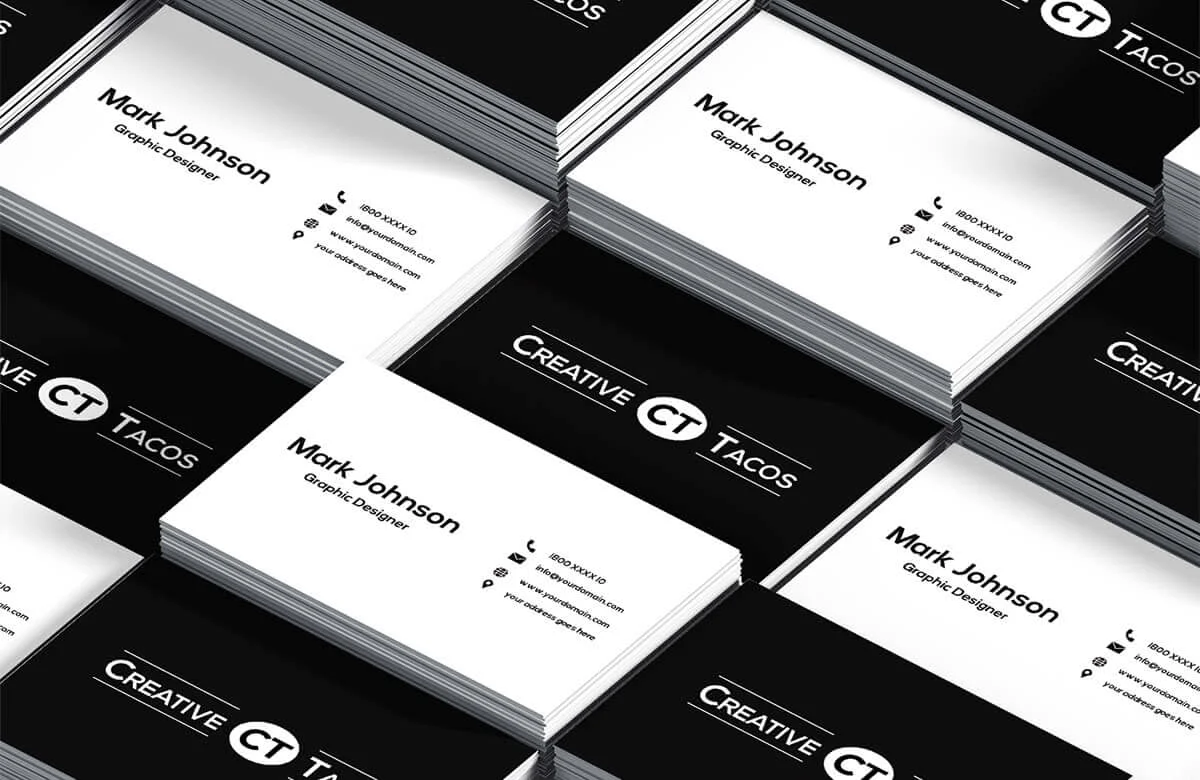 Black and White Business Card Template V2 Preview  4