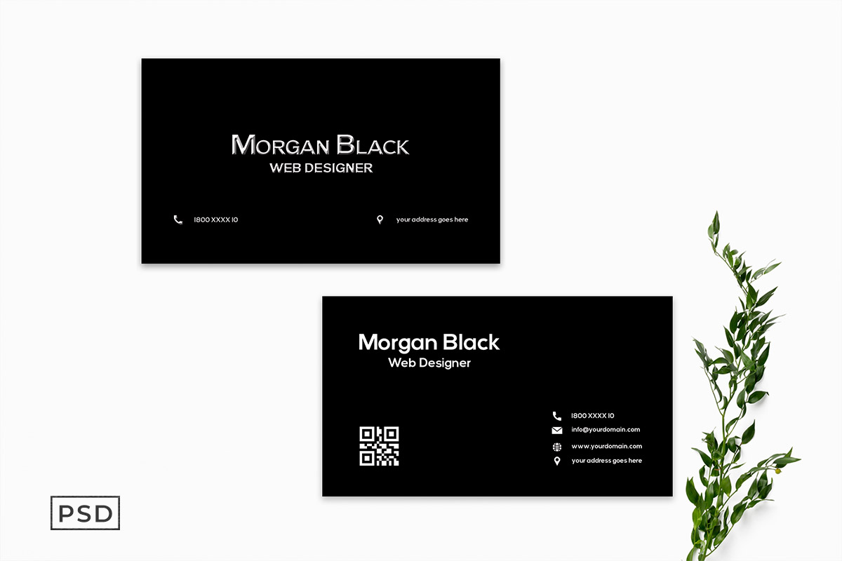 Free Black Minimalist Business Card Template