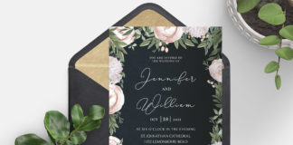 Free Elegant Floral Wedding Invitation Template