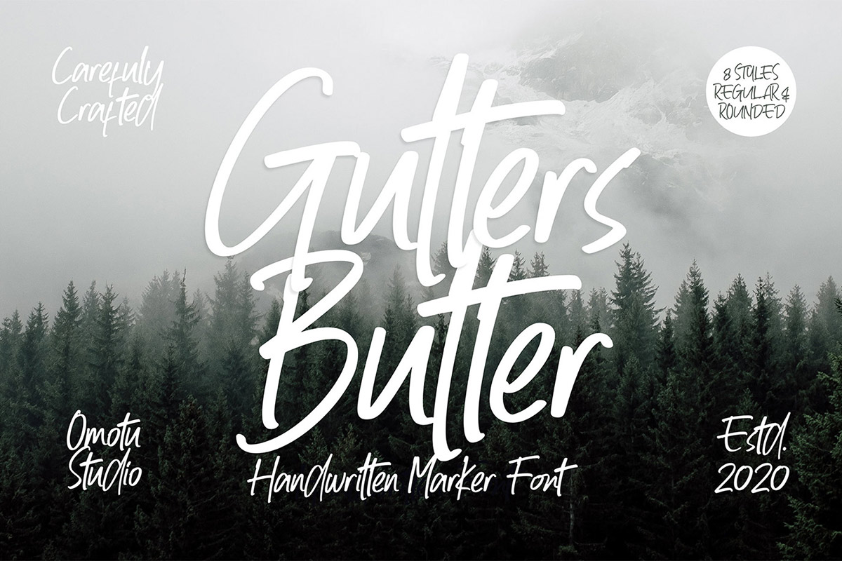 Free Gutters Butter Handwritten Font