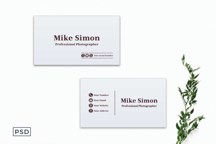 Free Minimal White Business Card Template