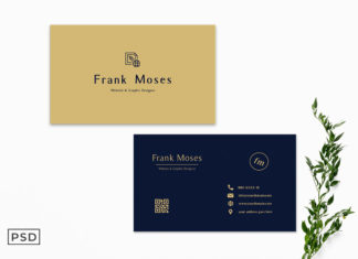 Free Simple Golden Business Card Template