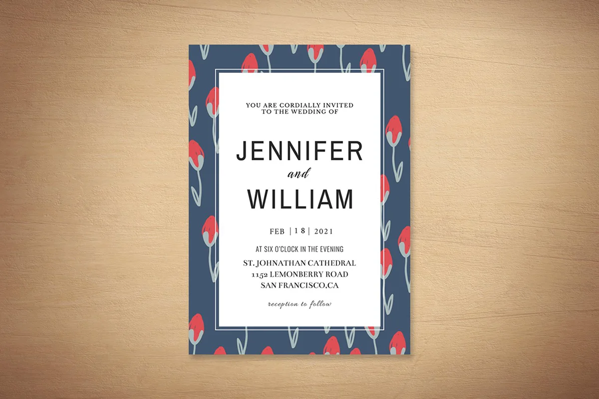 Sober Wedding Invitation Template Preview 2