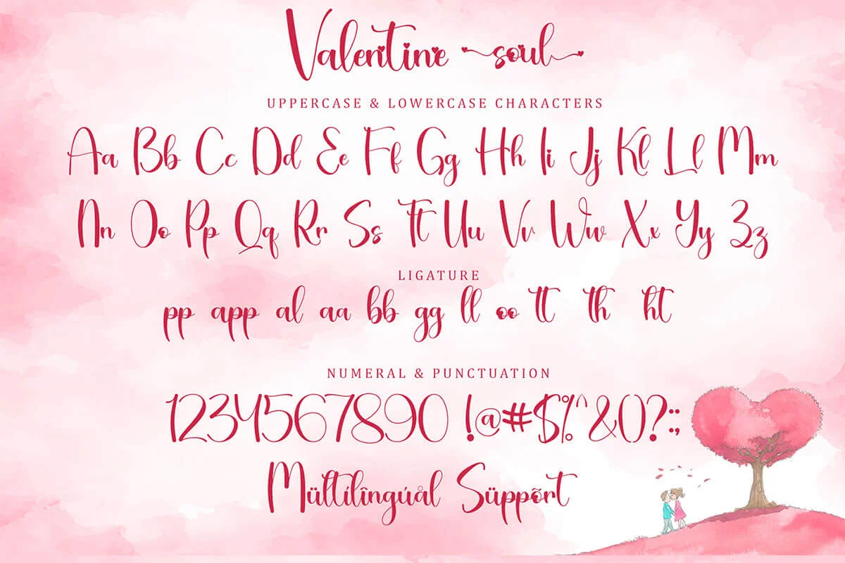 Valentine Soul Calligraphy Font Preview 4