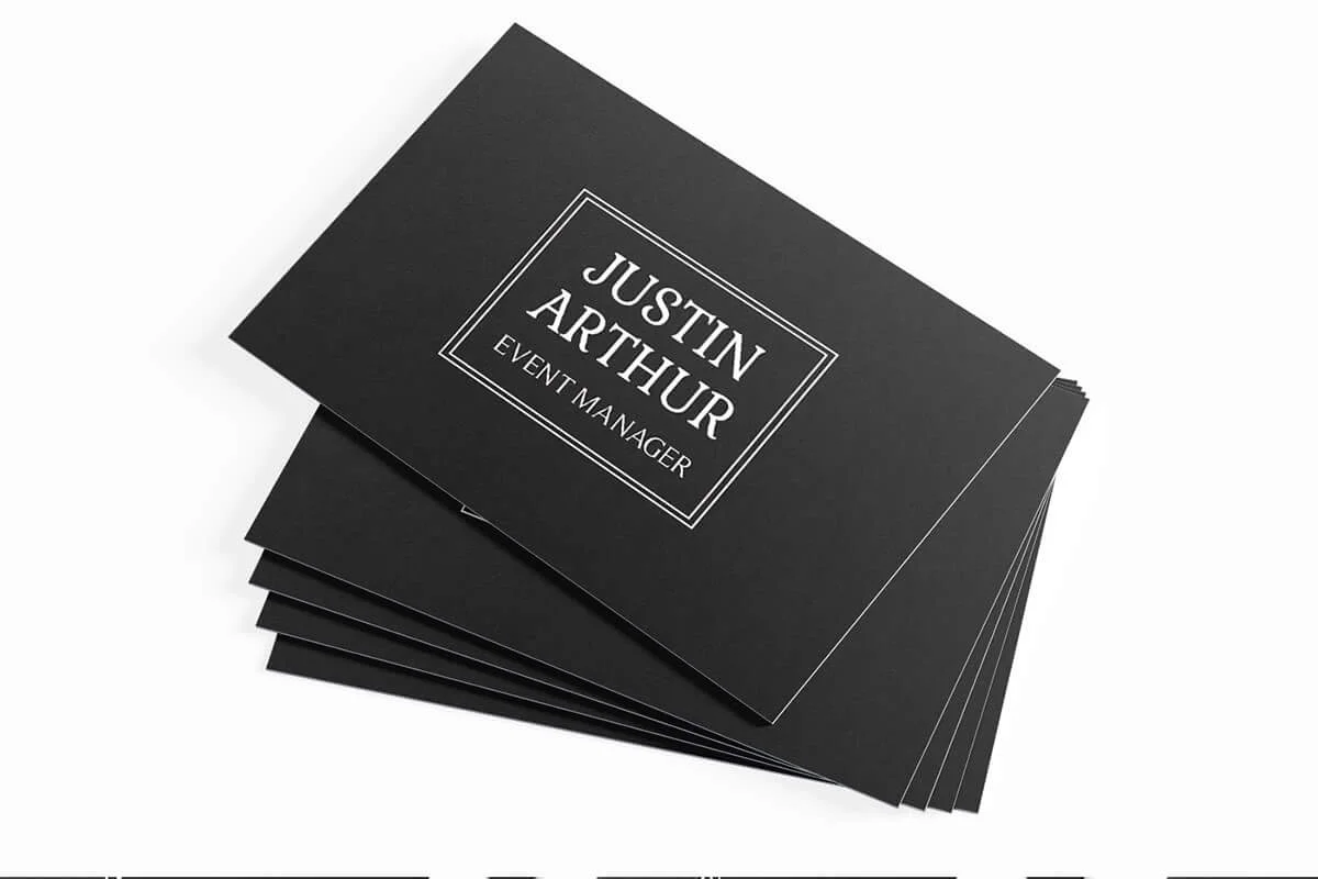 Black Innovative Business Card Template V2 Preview 1