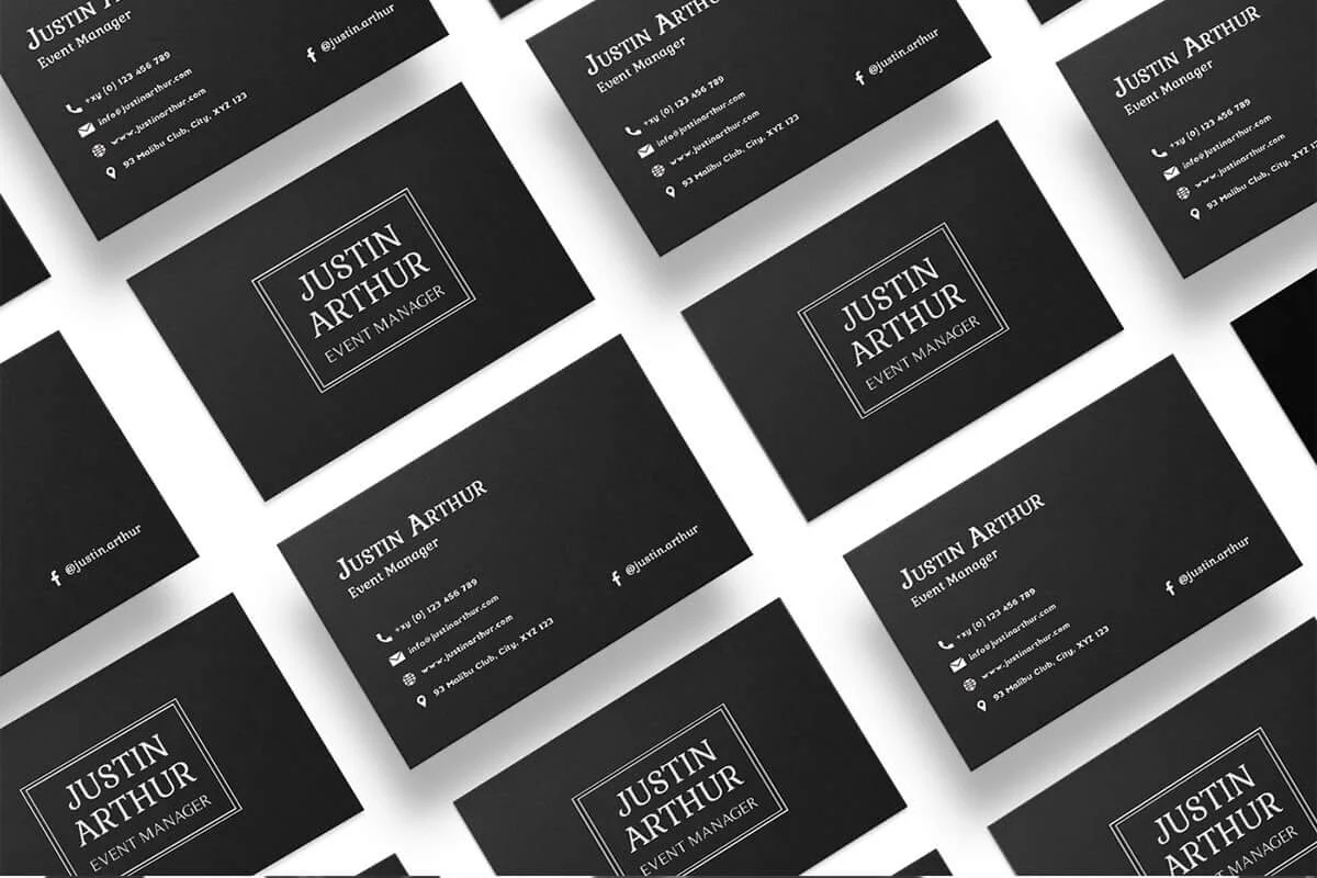 Black Innovative Business Card Template V2 Preview 2