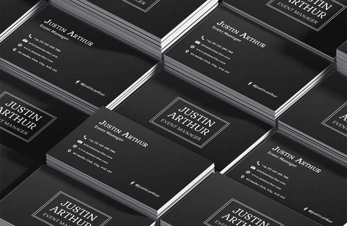 Black Innovative Business Card Template V2 Preview 3