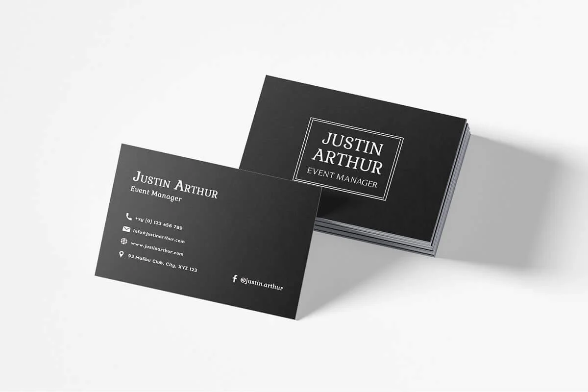 Black Innovative Business Card Template V2 Preview 4