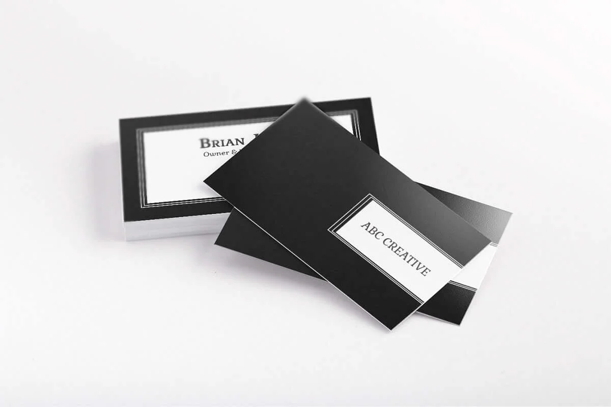 Black Innovative Business Card Template V3 Preview 1