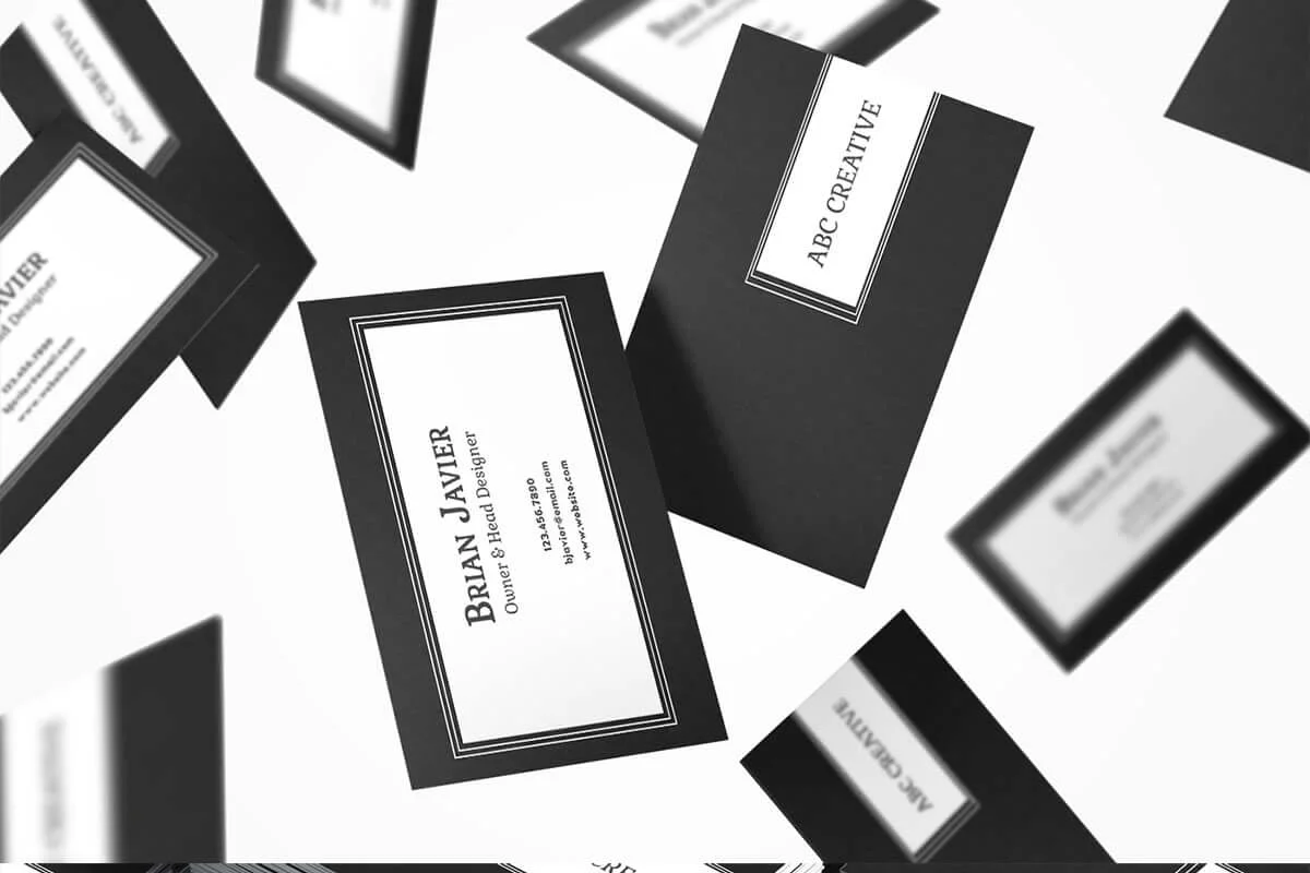 Black Innovative Business Card Template V3 Preview 3