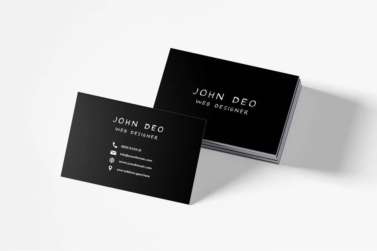 Black Simple Business Card Template Preview 1