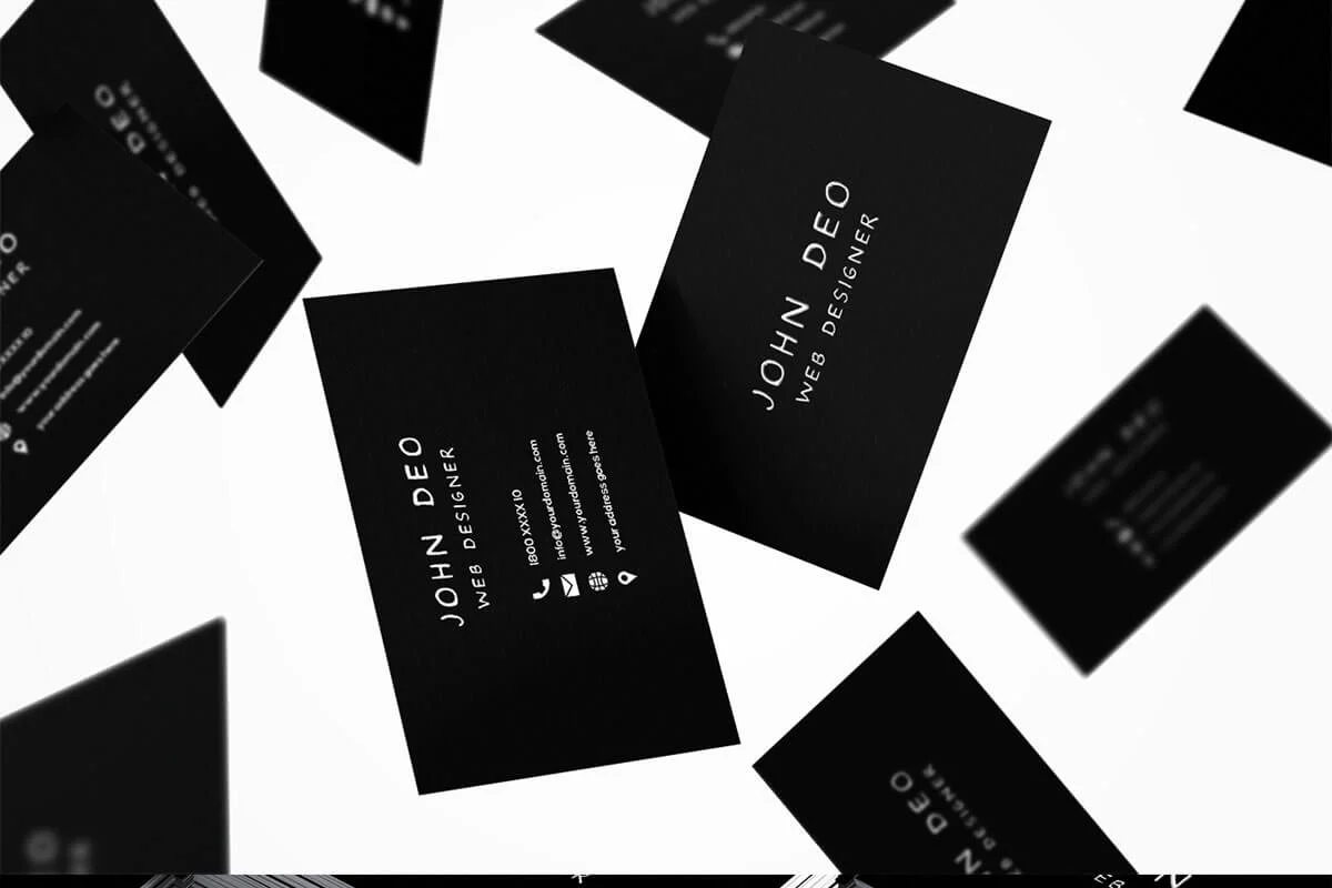 Black Simple Business Card Template Preview 3