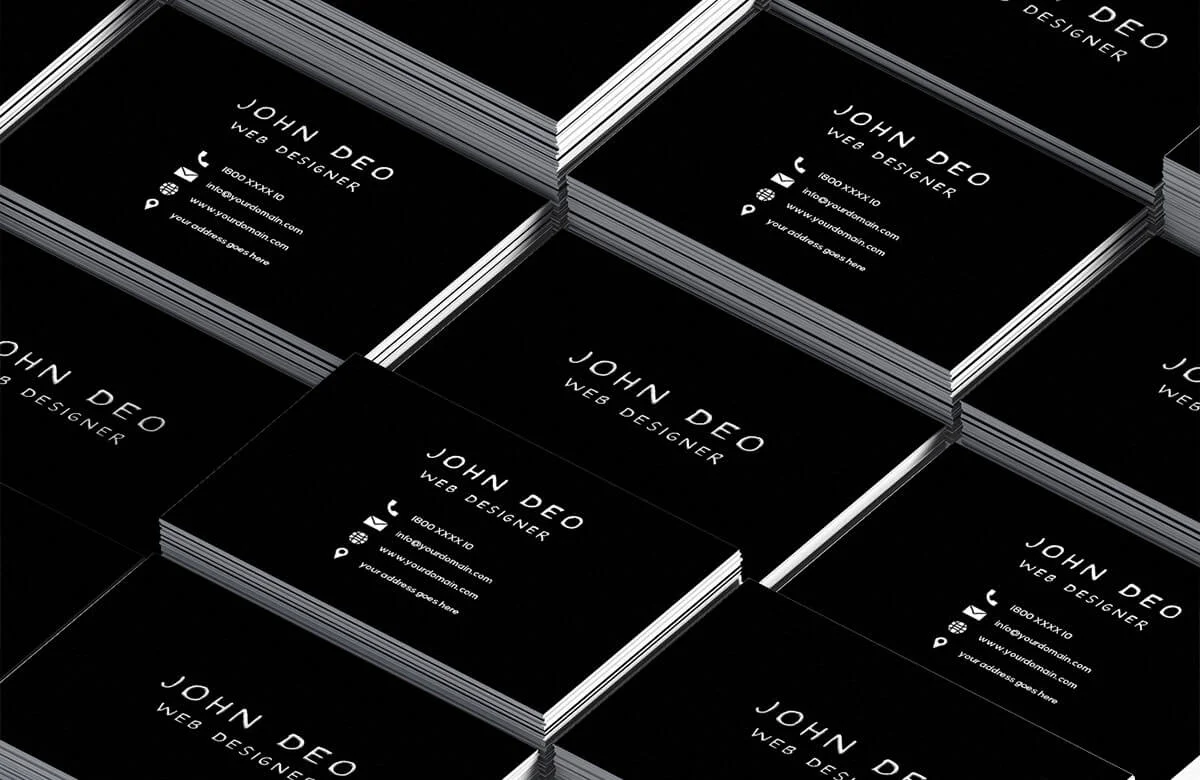 Black Simple Business Card Template Preview 4