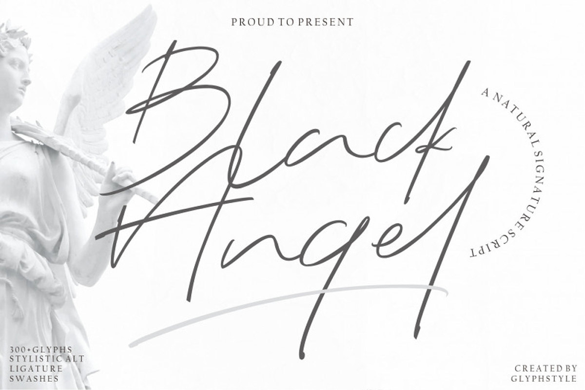 Free Black Angel Script Font