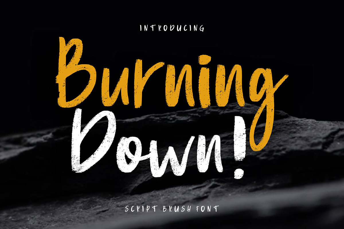 Free Burning Down Script Font