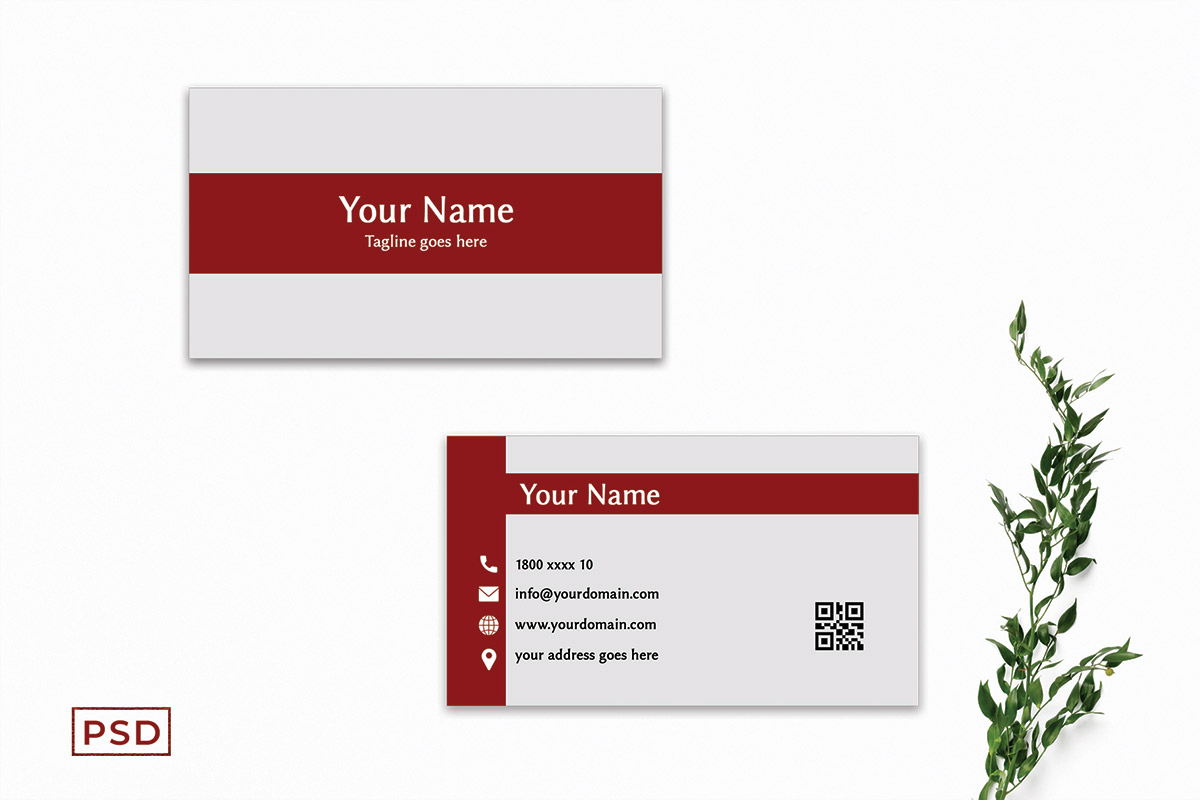Free Crimson Minimal Business Card Template