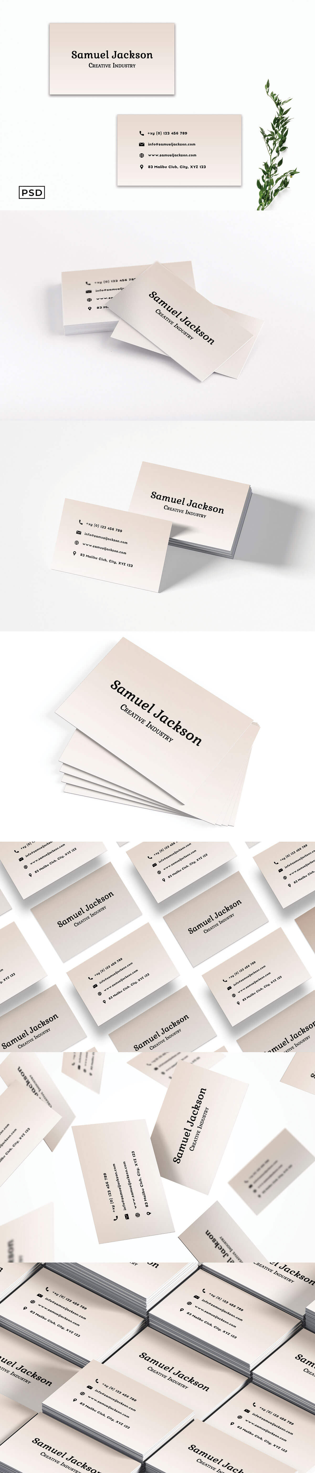 Free Simple Creamy Business Card Template