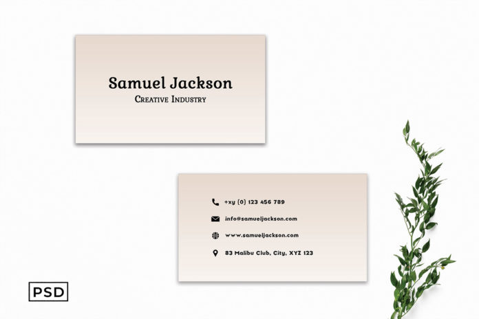 Free Simple Creamy Business Card Template