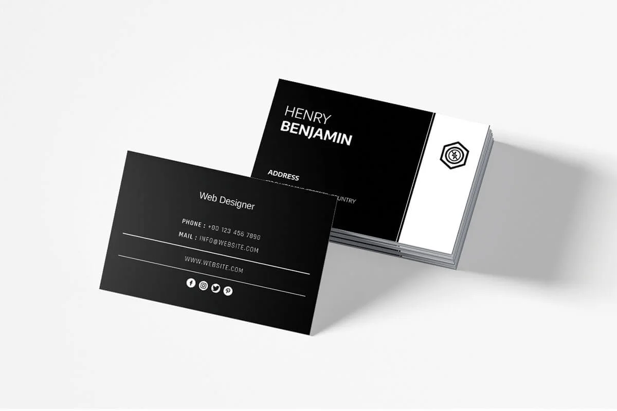 Black Elegant Business Card Template Preview 1