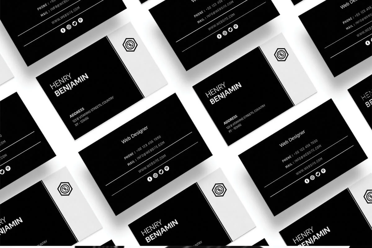 Black Elegant Business Card Template Preview 2