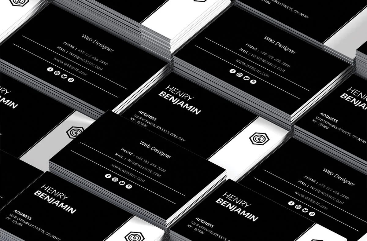 Black Elegant Business Card Template Preview 3