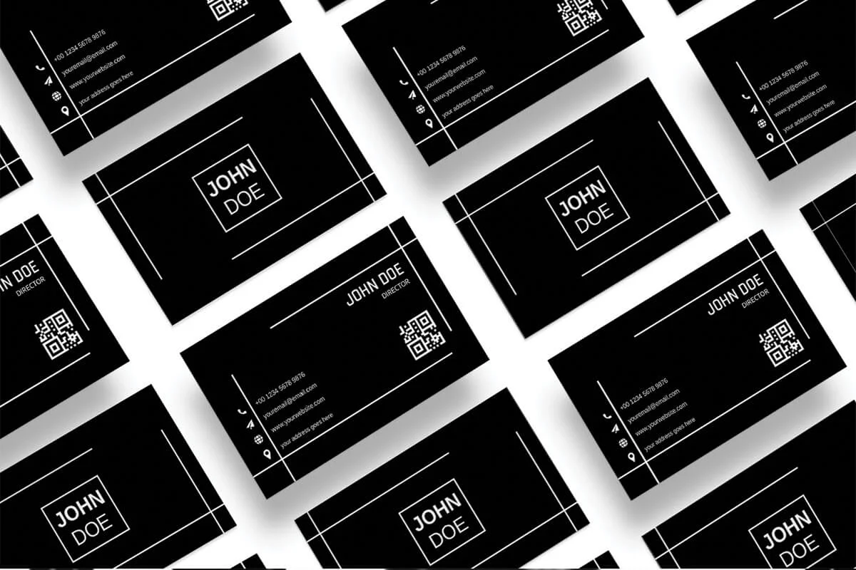 Black Innovative Minimalist Business Card Template Preview 2