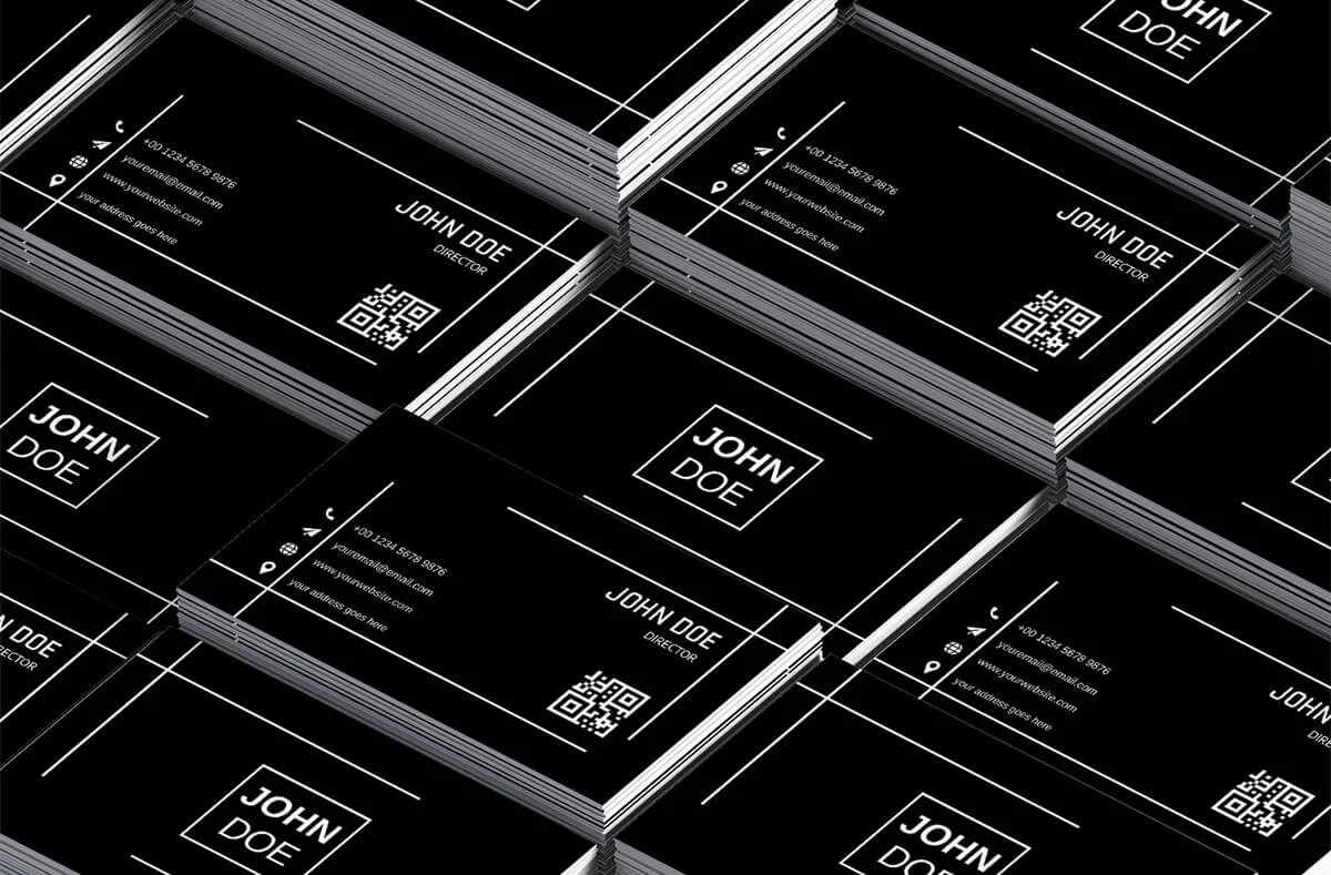 Black Innovative Minimalist Business Card Template Preview 3
