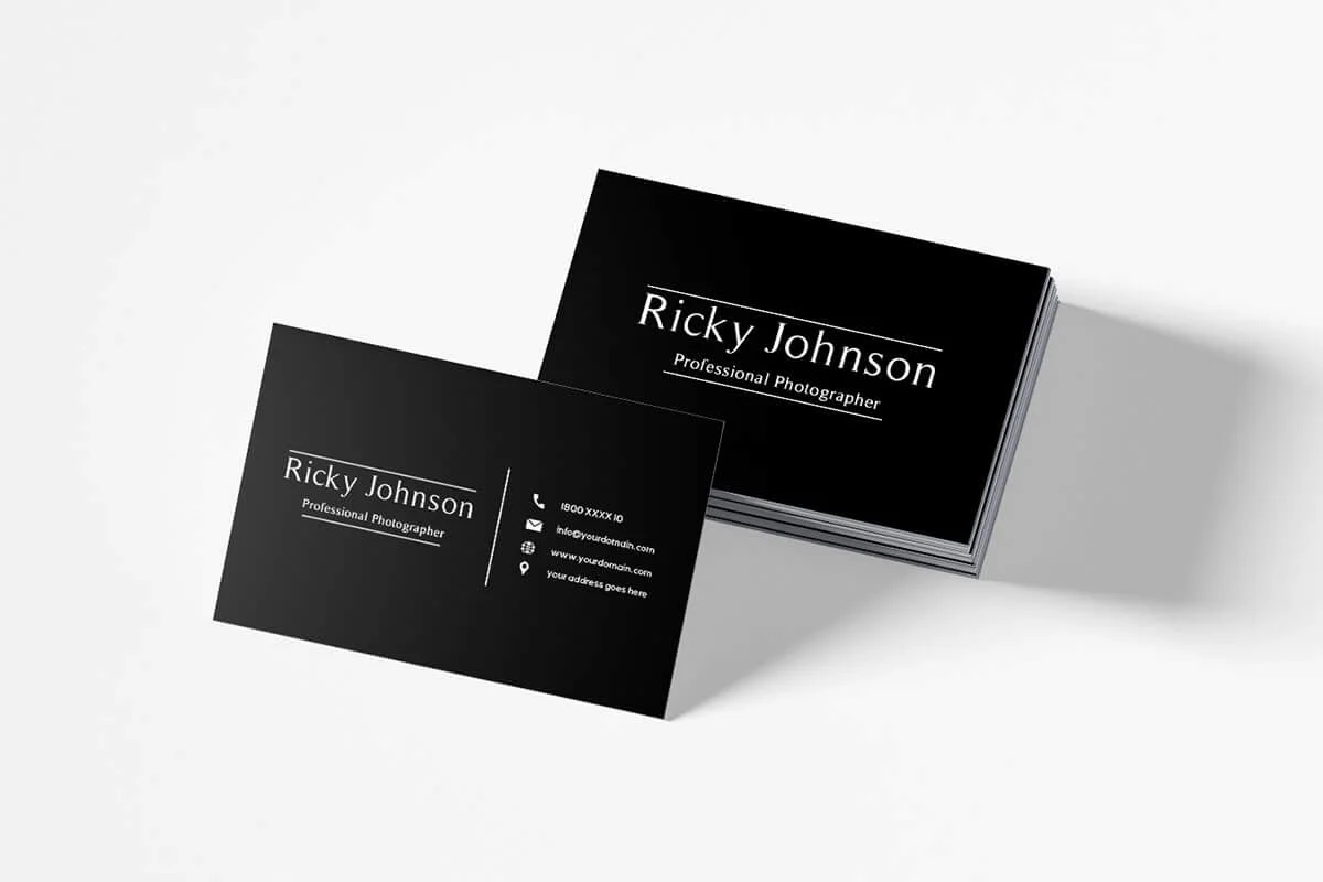 Black Minimal Business Card Template Preview 1