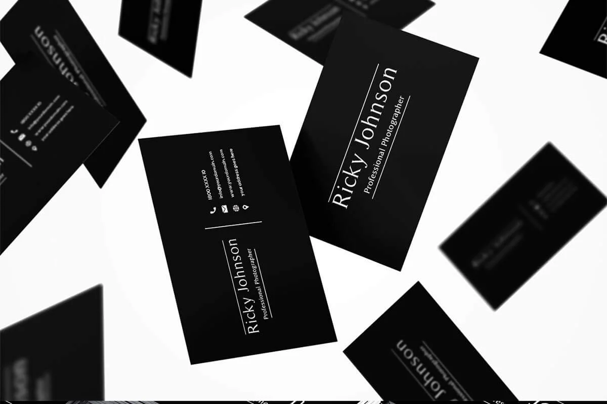Black Minimal Business Card Template Preview 3