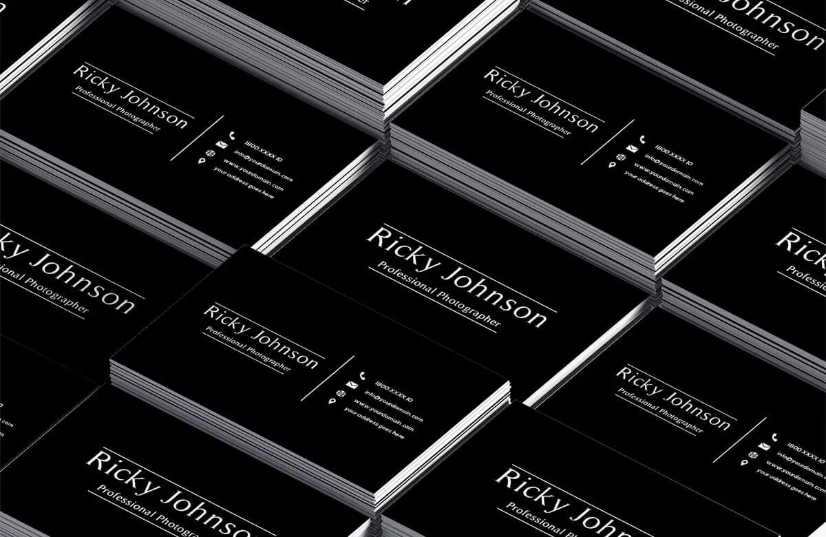 Black Minimal Business Card Template Preview 4