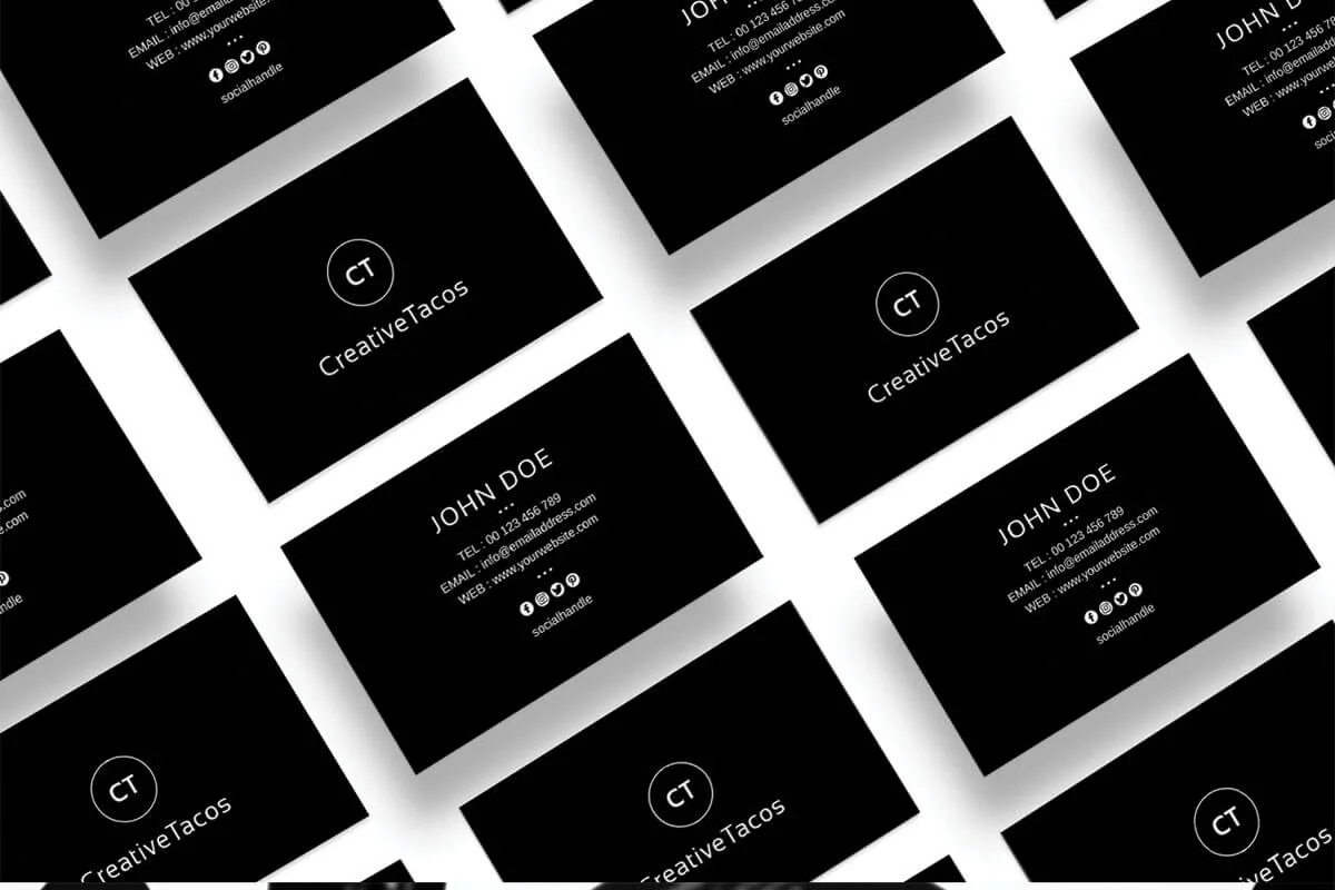 Black Minimal Business Card Template V2 Preview 2