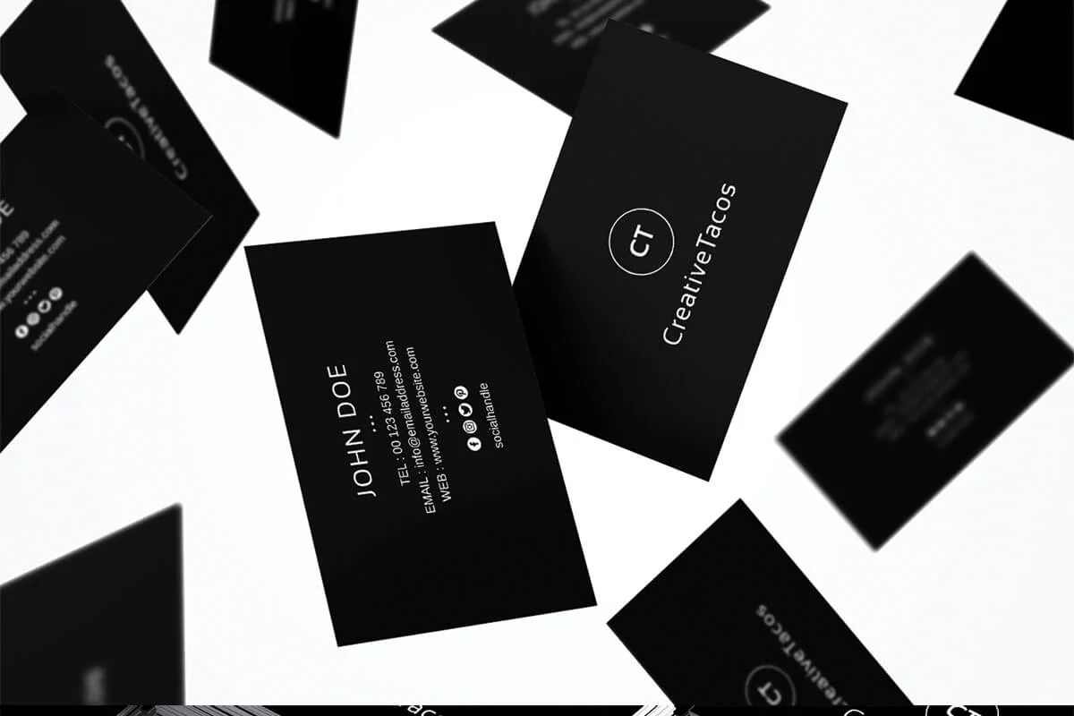 Black Minimal Business Card Template V2 Preview 3