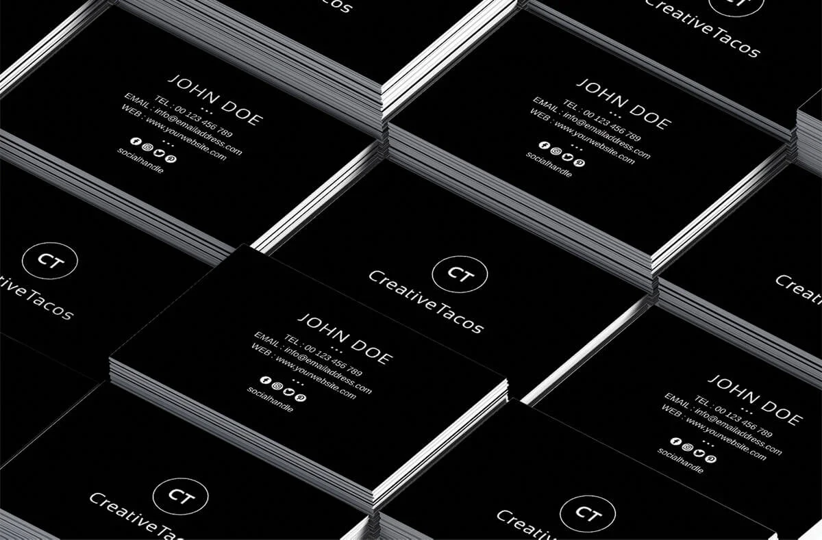 Black Minimal Business Card Template V2 Preview 4