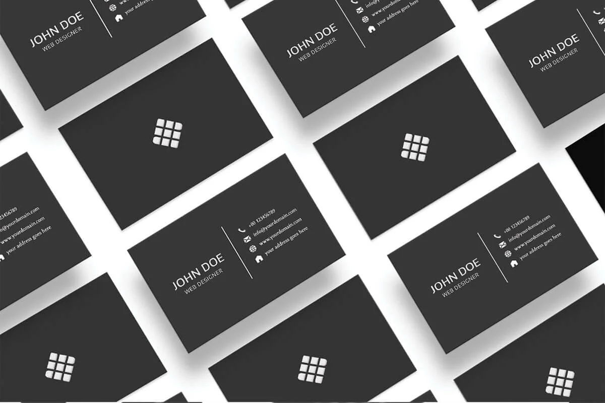 Black Sober Minimalist Business Card Template Preview 1
