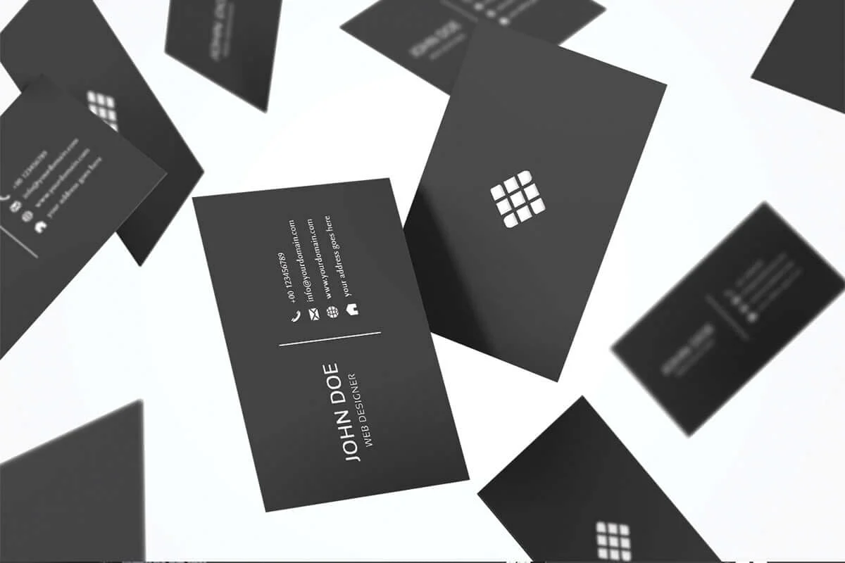 Black Sober Minimalist Business Card Template Preview 2
