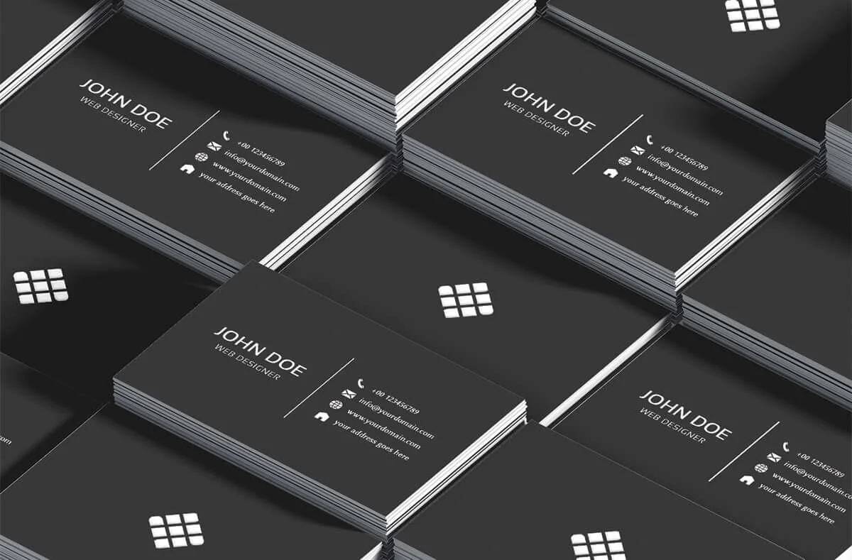 Black Sober Minimalist Business Card Template Preview 3