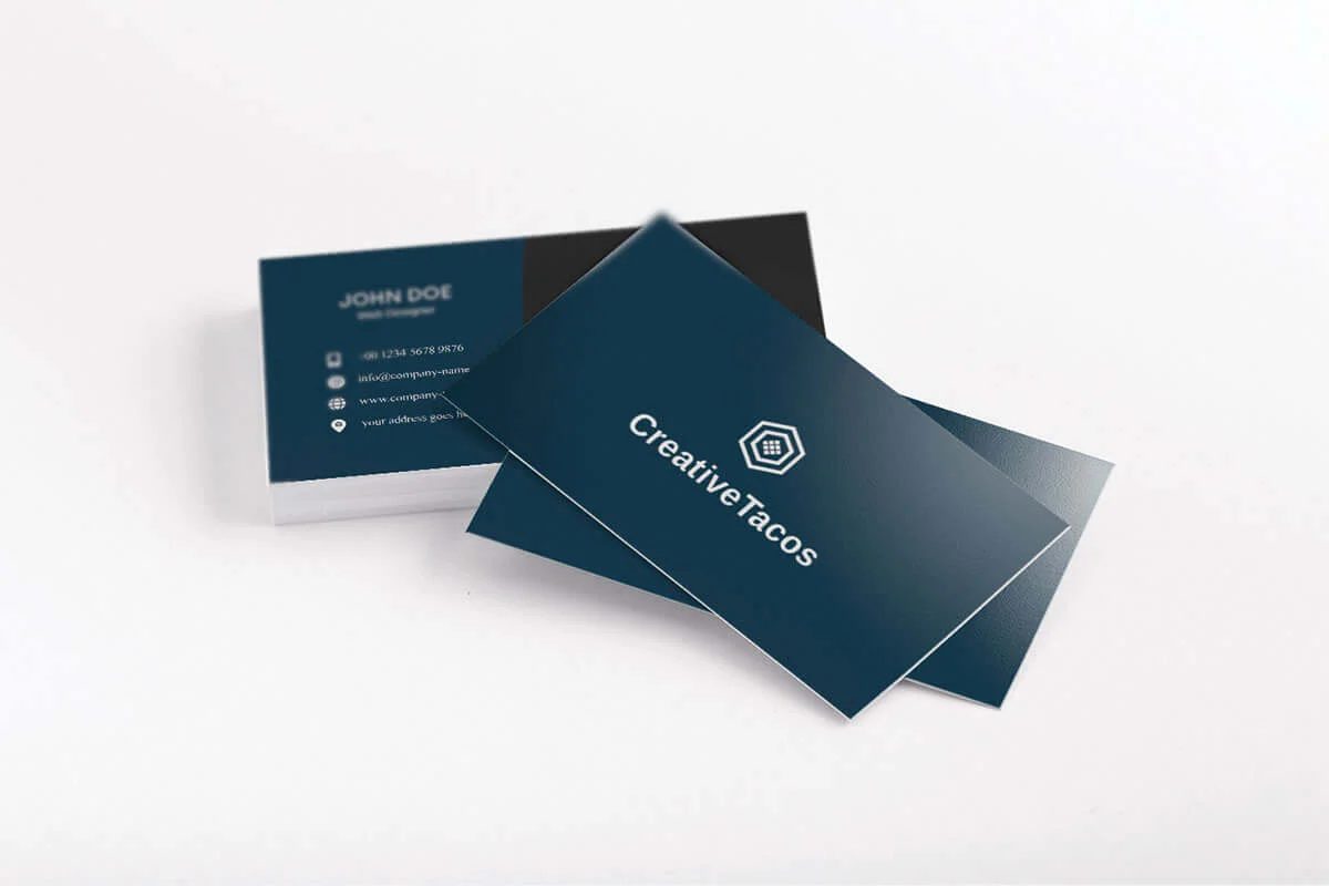 Blue and Grey Creative Business Card Template Preview 1