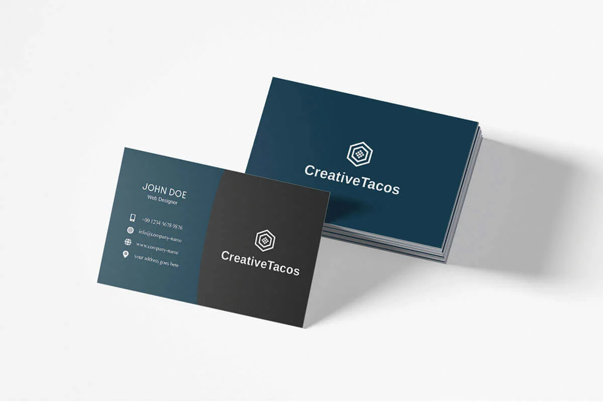 Blue and Grey Creative Business Card Template Preview 2