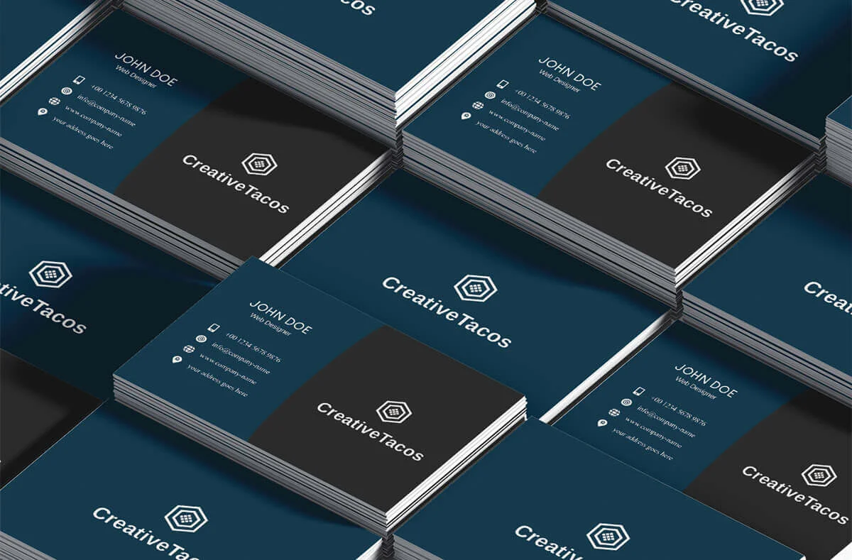 Blue and Grey Creative Business Card Template Preview 4