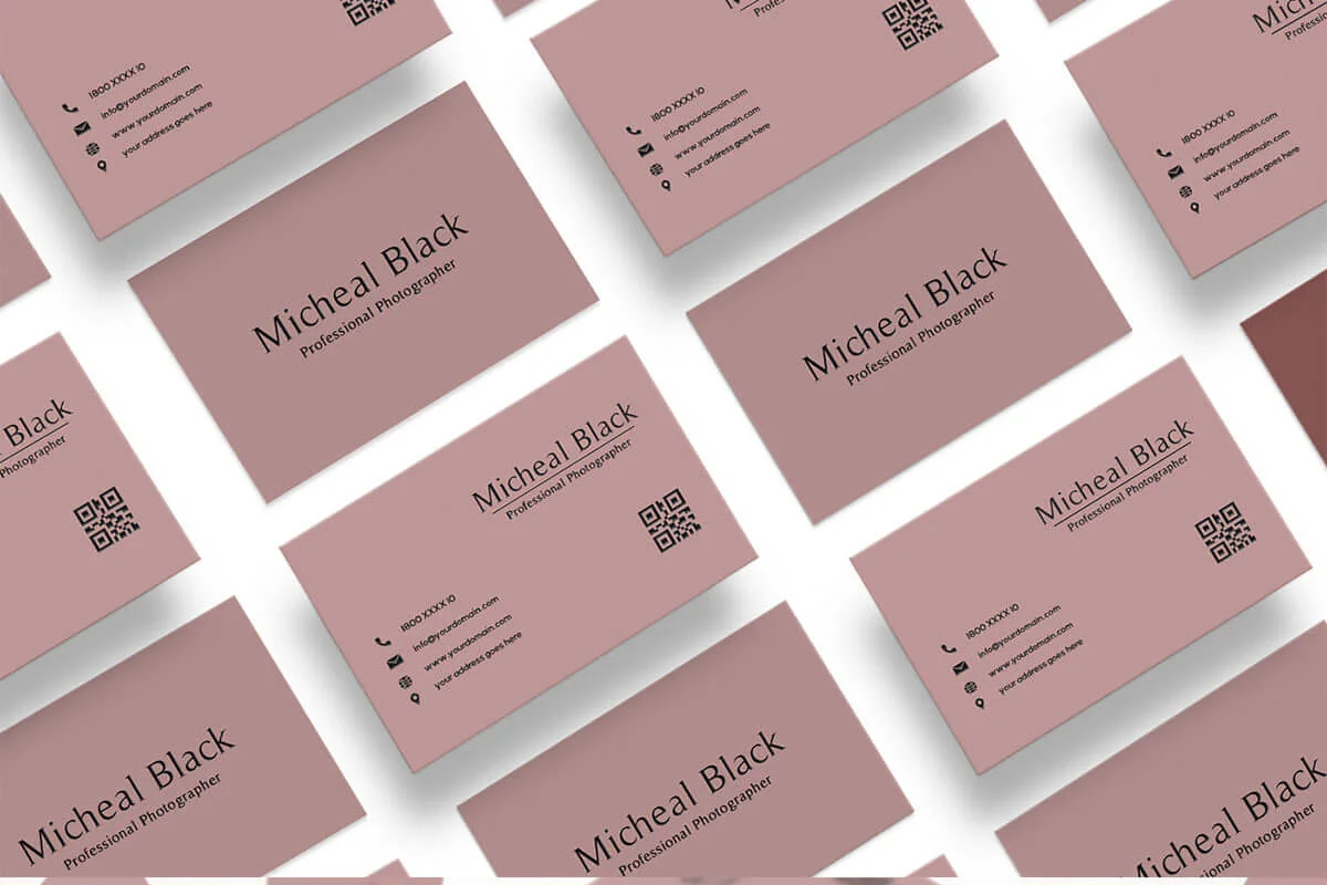 Dark Pink Minimal Business Card Template Preview 2