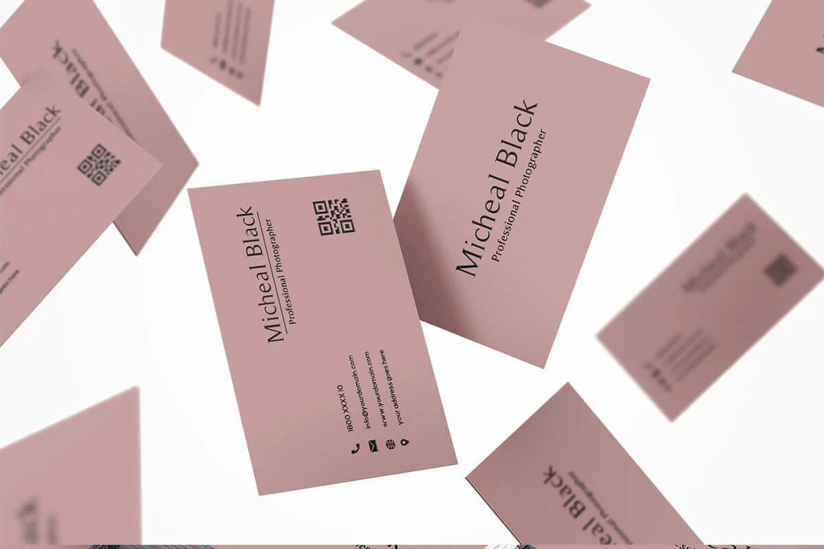Dark Pink Minimal Business Card Template Preview 3