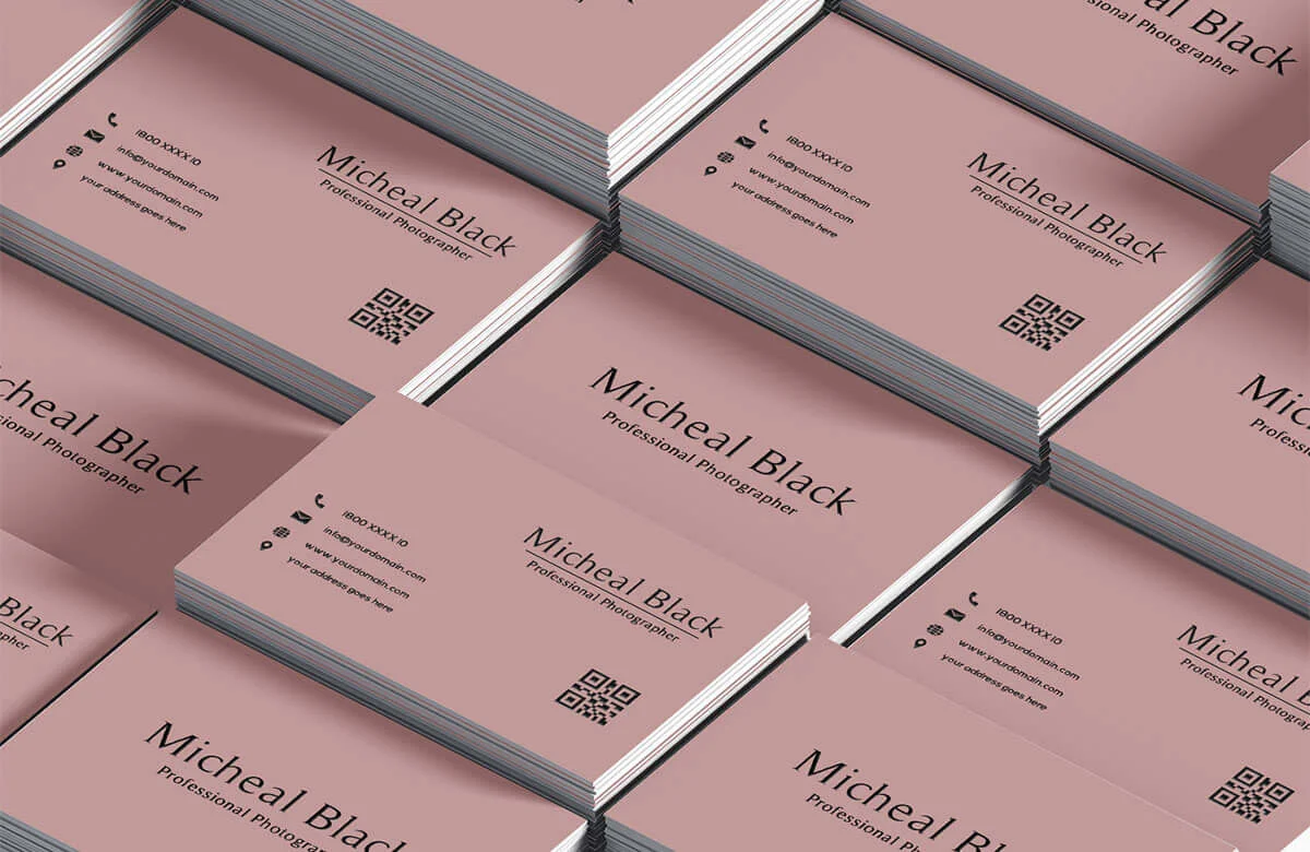 Dark Pink Minimal Business Card Template Preview 4